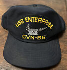 Vintage USS Enterprise Mens Hat Cap Snapback Blue Yellow CVN 65 Aircraft Carrier