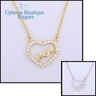 CZ  Mom Heart Mother’s Day Gift 925 Sterling Silver Pendant Necklace #FE