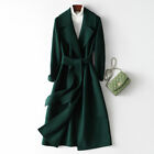 2023 Winter 100% Wool Trench Coat Womens Long Loose Fit Wool Cashmere Long Jcket