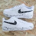 Nike Air Force 1 Custom Double Paint Splatter White Black Sneakers All Sizes