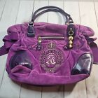 Juicy Couture Purse Womens Handbag Purple Velor Ribbon Bag Vintage Y2K