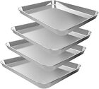 4 Pieces Baking Sheet Pan Tray, CEKEE Stainless Steel Small Cookie Sheets for...