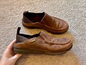 Olukai Shoes Mens Size 11 Na'i WP Loafers Brown Leather Slip On Sneaker Casual