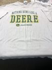 John Deere Nothing Runs Like a Deere white shirt sleeve tshirt 2xl size