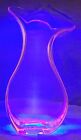 Translucent Pink Selenium Glass Teleflora Vase 9.5”H Tulip Shaped