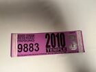 9/25/10 Penn State Vs Temple Parking Pass Ticket Car Windshield Purple Game #3