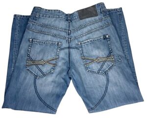 Vintage Rocawear Men’s 34x32 Distressed Baggy Loose Wide Leg Denim Jeans Street