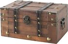 Alexander Small Wooden Storage Chest Trunk | Decorative Wood Box with Lid