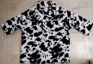 Vintage Tally Ho cow Print Sweater Cardigan Jacket Women’s 1x 3/4 sleeve rare