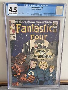 Fantastic Four 45 CGC 4.5 1st App Lockjaw + Inhumans Marvel 1965 Lee Kirby KEY
