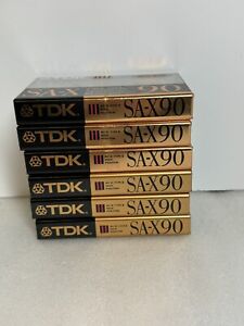 TDK SAX90 Blank Cassette Tapes 90min High Bias IEC Type II Lot Of 6 New Sealed