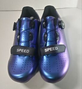 SPEED Iridescent Men's EU 42 US 8.5 MTB Biking Cycling Shoes Purple Blue Peloton