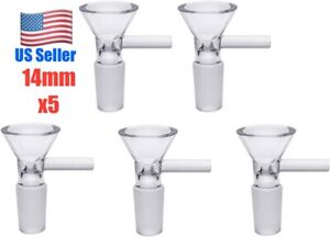 5x 14mm Male Glass Bowl For Water Pipe Hookah Bong Replacement Head HIGH QUALITY