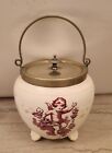 New ListingRare Antique Biscuit Jar with 3 Cherubs - and Handle 6