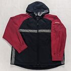 Vtg Y2K Nike Full-Zip Hooded Windbreaker Jacket Men's XL Black Red Color Block