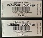 TWO BELLAGIO RESORT Las Vegas CASH OUT Vouchers Dated 3/4/2024 Still Valid!