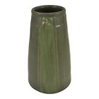 Ephraim Faience 2002 Hand Made Art Pottery Bungalow Rose Matte Green Vase 004