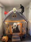 Gemmy Halloween Inflatable Airblown Haunted House Rotating Ghosts READ