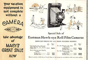 New ListingMacy's Eastman Hawk-Eye Camera Adverting Brochure 1927 Vintage Photography