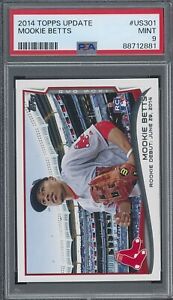 2014 TOPPS UPDATE #US301 MOOKIE BETTS ROOKIE RC PSA 9 MINT  Red Sox Dodgers