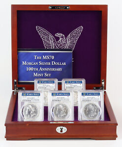 2021 Morgan Silver Dollar 100th Anniv. PCGS MS-70 Early Issue PCS 5pc Mint Set