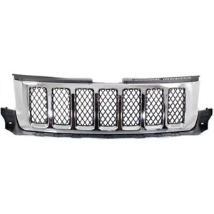 Grille For 2011-2013 Jeep Grand Cherokee Chrome Shell w/ Black Insert Plastic (For: 2012 Jeep Grand Cherokee)