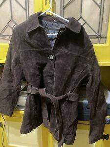 Adler Collection Genuine Leather Women's Brown Suede Jacket Size XL