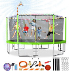 Upgraded 10/12/14/15/16FT Trampoline Outdoor, Large Kids Trampoline with Light,