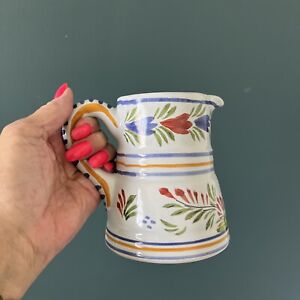 New ListingHandmade Vintage Quimper French Syrup Pitcher, Hand Painted Pottery Tableware