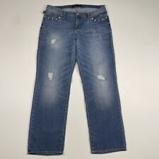 Rock & Republic Jeans Women’s 12 Blue Studded Denim Measures 33x26.5