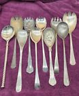 10 Piece silver plated serving salad forks and spoons 5 pairs craft flatware