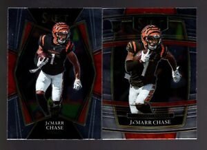 2 CARD LOT OF 2021 SELECT CONCOURSE #47 PREMIER #147 Ja'MARR CHASE RC BENGALS