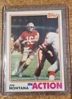 1982 Topps Joe Montana In Action #489 San Francisco 49ers Hall of Fame