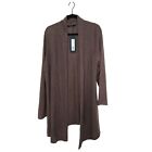 Lusso 100% Cashmere Size XXL Cardigan Sweater Comfy Travel Heather Brown NWT
