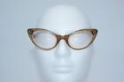 Vintage Rust Rhinestone Cat Eye Glasses Set with Snap Case