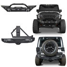 For 2007-2018 Jeep Wrangler JK Front + Rear Bumper w/ Winch Plate & Tire Carrier (For: Jeep)