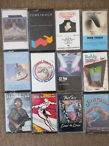Lot of 12 Classic Rock Country Tapes: ZZ Top, The Cars, Robin Trower, Santana🔥