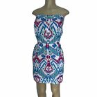 Glam Multicolor Off The Shoulder Pocketed Sun Dress Womens Size S Casual New