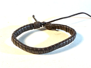 Men's Women's Wrap Braided Leather Bracelet Cuff Bangle Adjustable.  Lot A3.