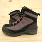 Lands End Women's Outdoor Boots Sz 6 B Black Gray Hiking Lace Up Winter Lined