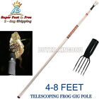 Frog Gig Pole Salmon Eel Fishing Equipment Aluminum 5 Prong Telescopic 4-8' Long
