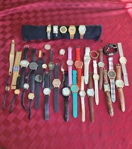 Lot Fashion Watches 32 Full Pieces W/Bands Non-Working Rework Upcycle 3.3lbs