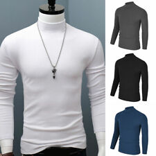 Mens Winter Mock Neck Basic Plain T-shirt Warm Blouse Pullover Long Sleeve Hot❥