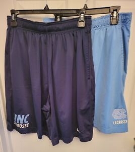 Nike UNC University Of North Carolina Lacrosse 2 Pair Men's M Medium Shorts Blue
