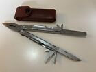Vtg Gerber Stainless Steel Multi Tool Made In USA Simonds File W/ Leather Sheath