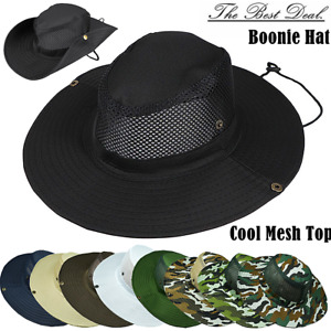Summer Bucket Boonie Hat Fishing Sun Brim Cool Mesh Top Garden Outdoor Cap Hats