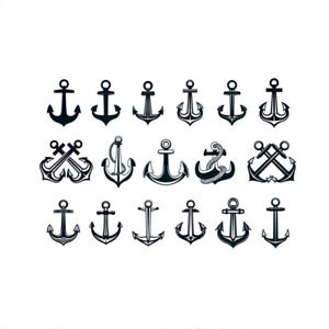 5X Anchor Ship Temporary Tattoo Sticker Waterproof Adult Men Women Hand Arm Neck