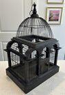 Italian Architecture Decor Wooden Bird Cage Antique Victorian Dark Stain 19”