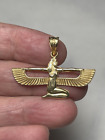 Beautiful Solid Heavy18K Gold Hand Made Egyptian Winged Isis Pendant /Charm