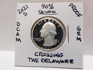 2021 S Silver Proof Crossing the Delaware ATB 99% Silver Quarter -From Proof Set